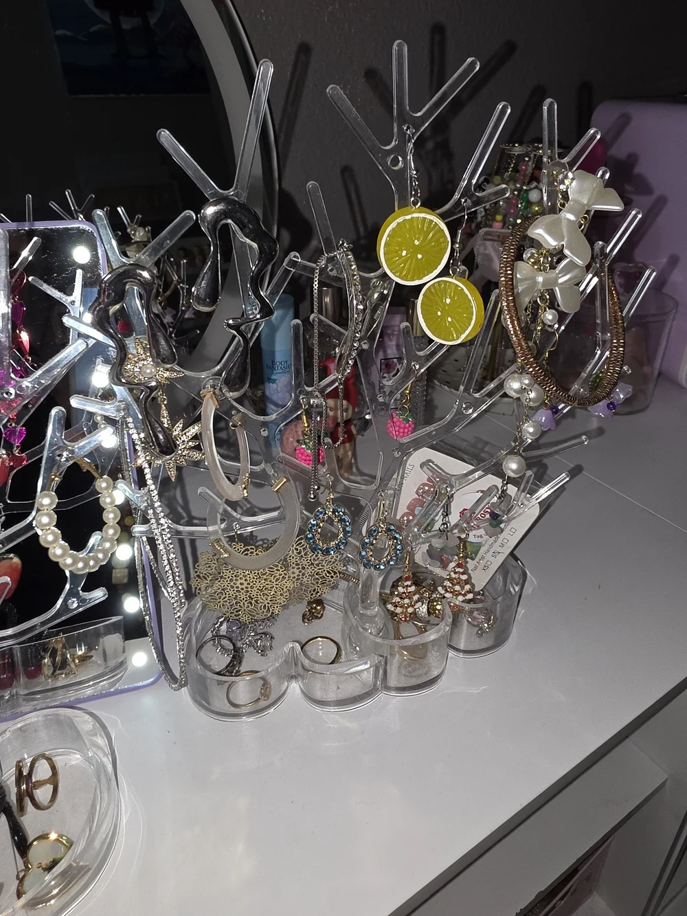 Clear Acrylic Jewelry Tree Organizer - Neutral